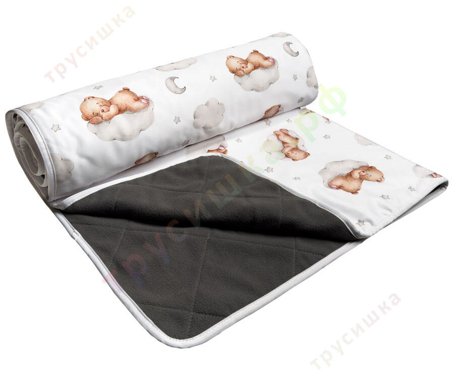 Впитывающая пеленка Медвежонок (бамбук-уголь) 100x145